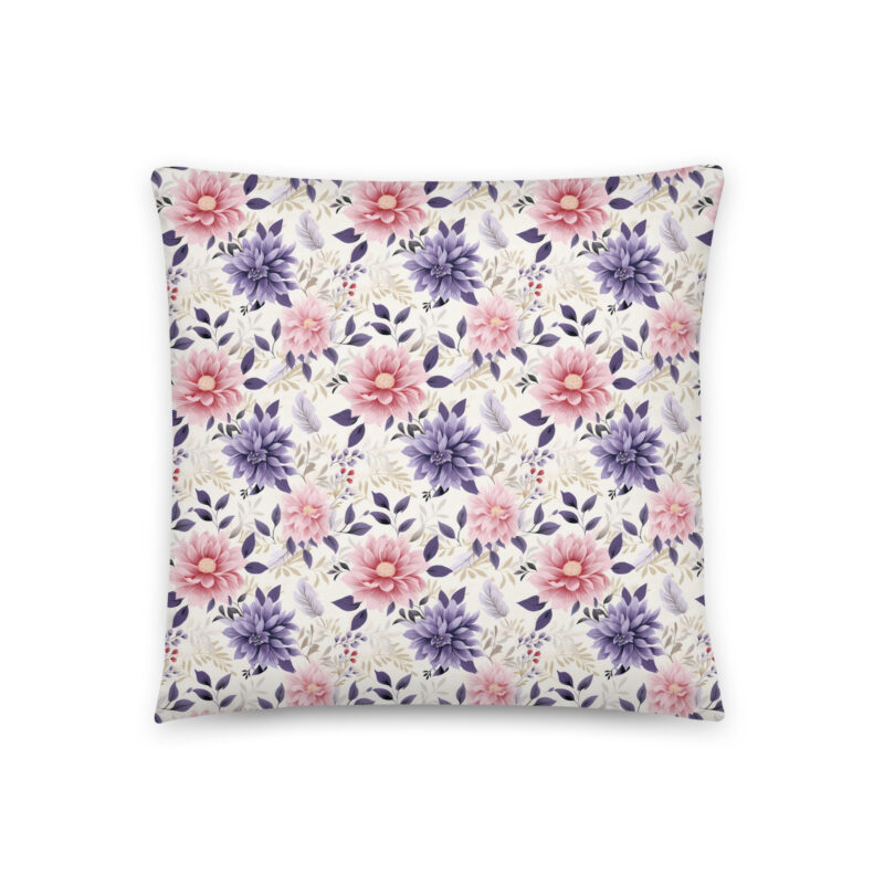 Back - Floral Bliss Glam Accent Pillow - 18x18