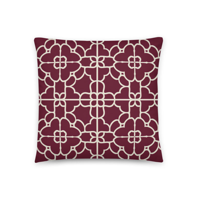Front - Crimson Majesty Geometric Accent Pillow - 18x18