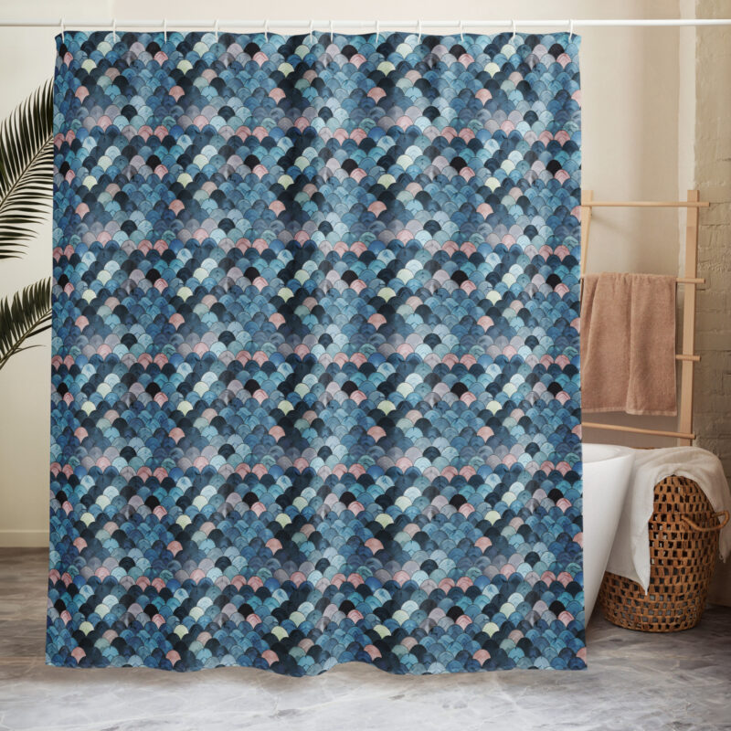 Front Oceanic Scales Shower Curtain