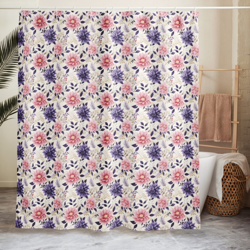 Floral Bliss Shower Curtain - Front View