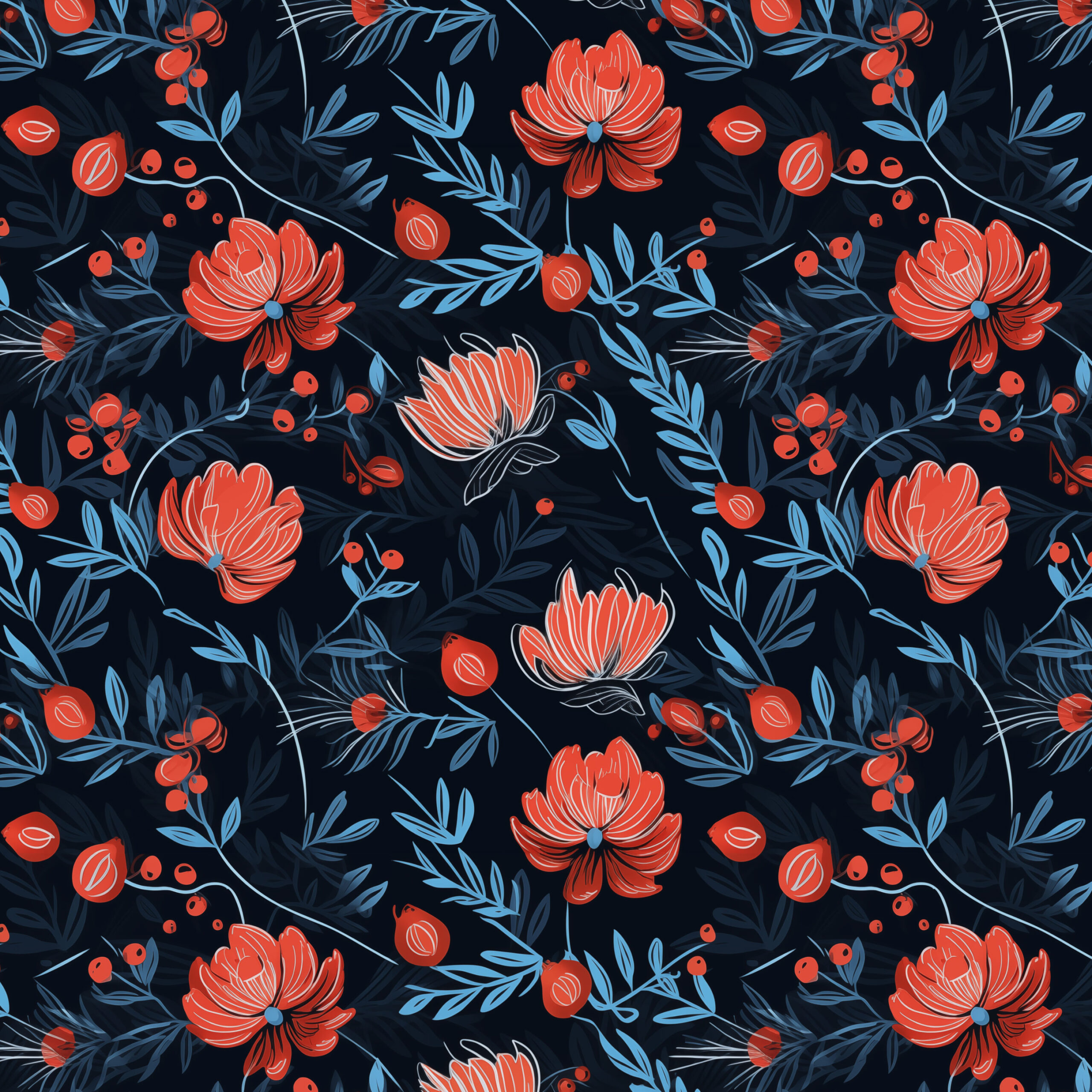 Midnight Berry Blooms