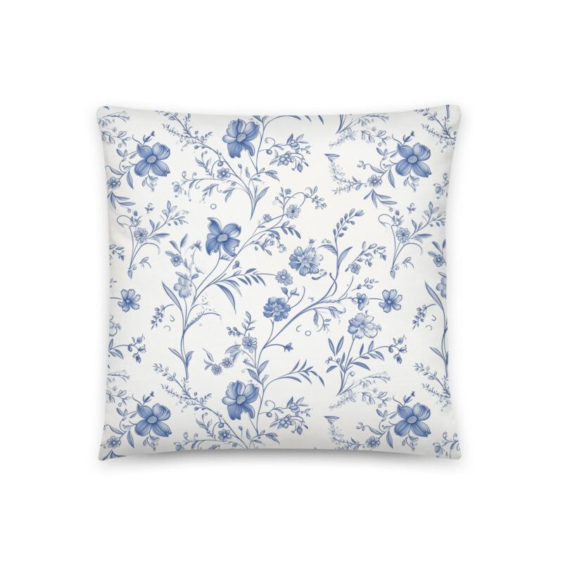 French Floral Charm Botanical Accent Pillow - Back
