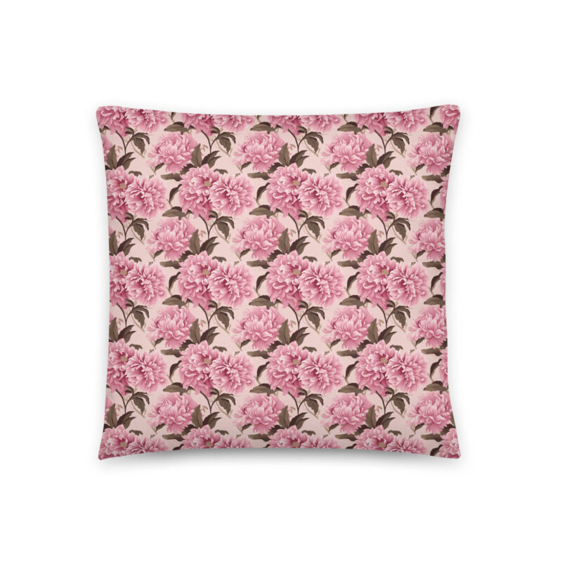 Blush Bloom Elegance Glam Accent Pillow - Front View