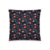 Midnight Berry Blooms Botanical Accent Pillow - Front