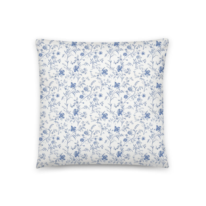 French Floral Charm Botanical Accent Pillow - Front