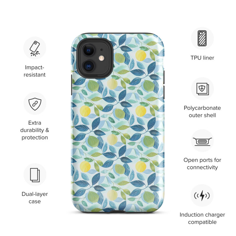 iphone-11. iPhone cases. Cute phone cases with lemon design and features.