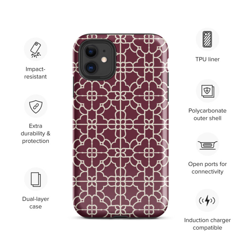 iphone-11. iPhone cases . Cute phone cases with red geometric design and features.