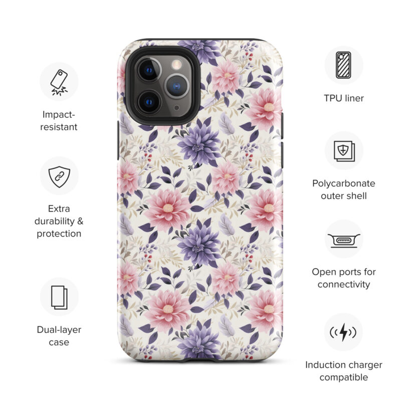 iphone-11-pro. iPhone cases. Cute phone cases with floral design and features.
