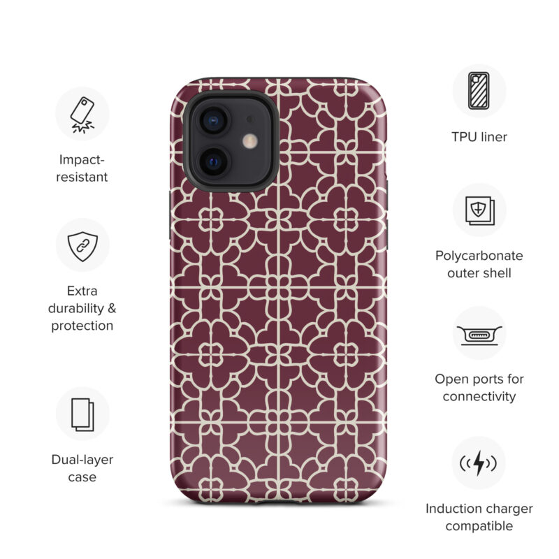 iphone-12.iPhone cases with cute red geometric design and features.