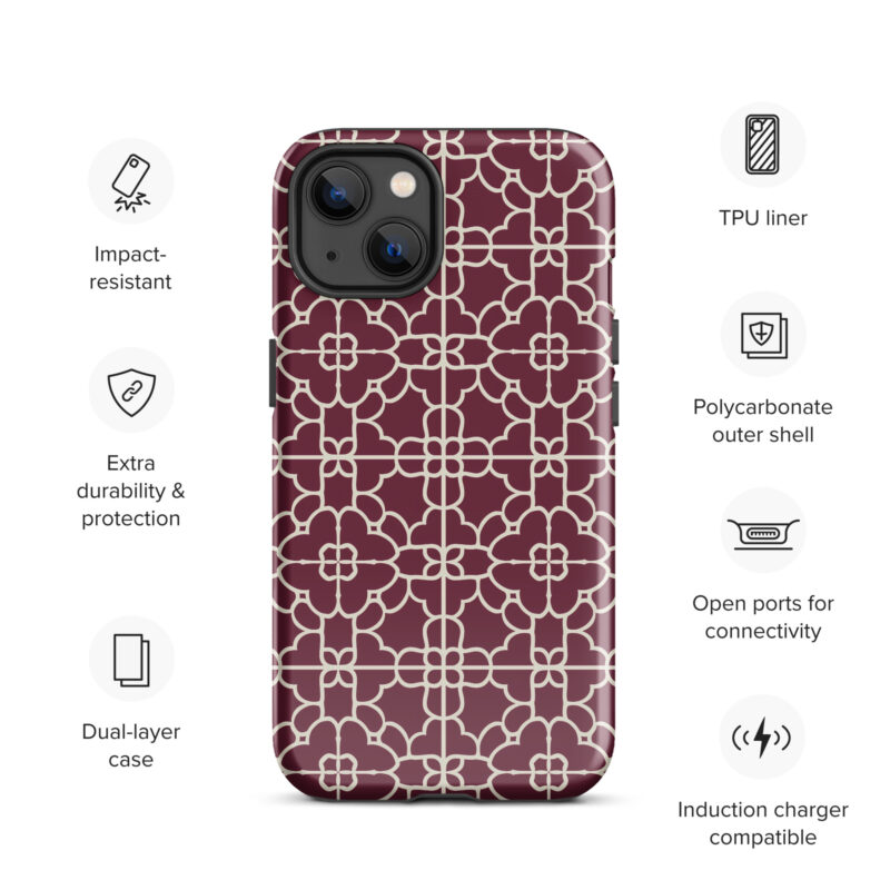 iphone-13.iPhone cases with cute red geometric design and features.