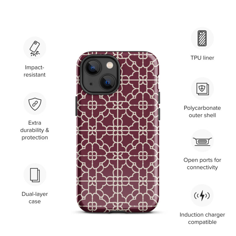 iphone-13-mini. iPhone cases with cute red geometric design and features