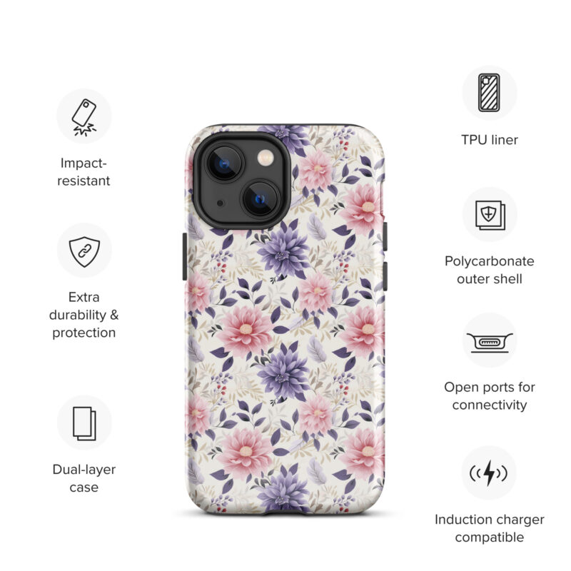 iphone-13-mini. iPhone cases with cute floral design and features.