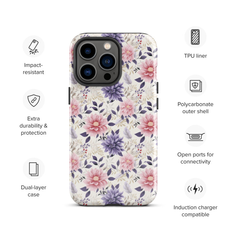 iphone-13-pro. iPhone cases. Cute phone cases with floral design and features