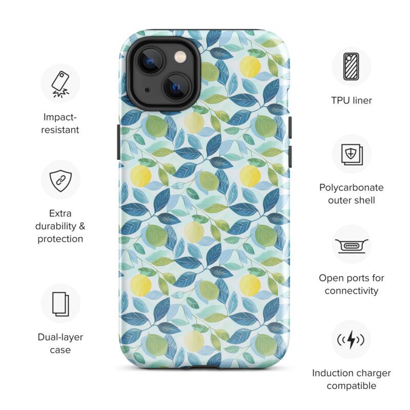 iphone-14-plus. iPhone cases with cute lemon design and features.