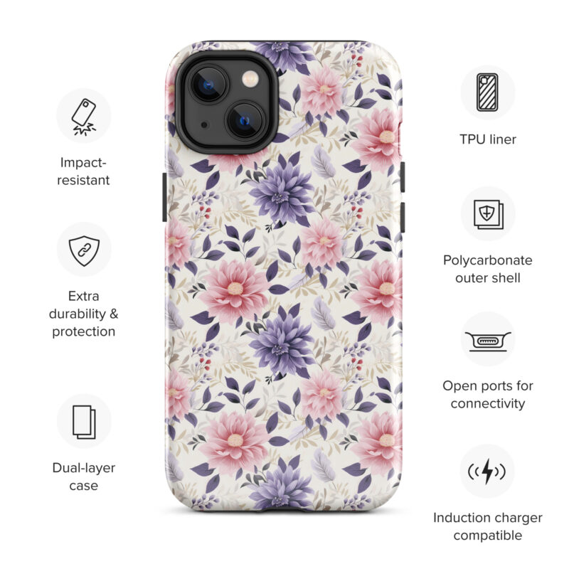 iphone-14-plus. iPhone cases with cute floral design and features