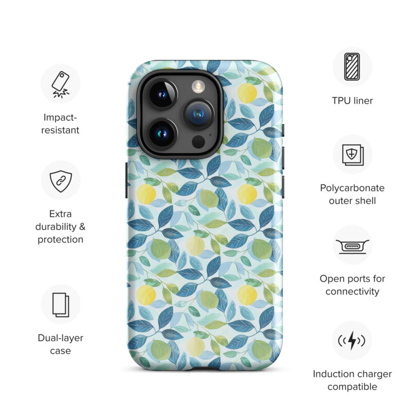 iphone-15-pro. iPhone cases with cute lemon design and features.