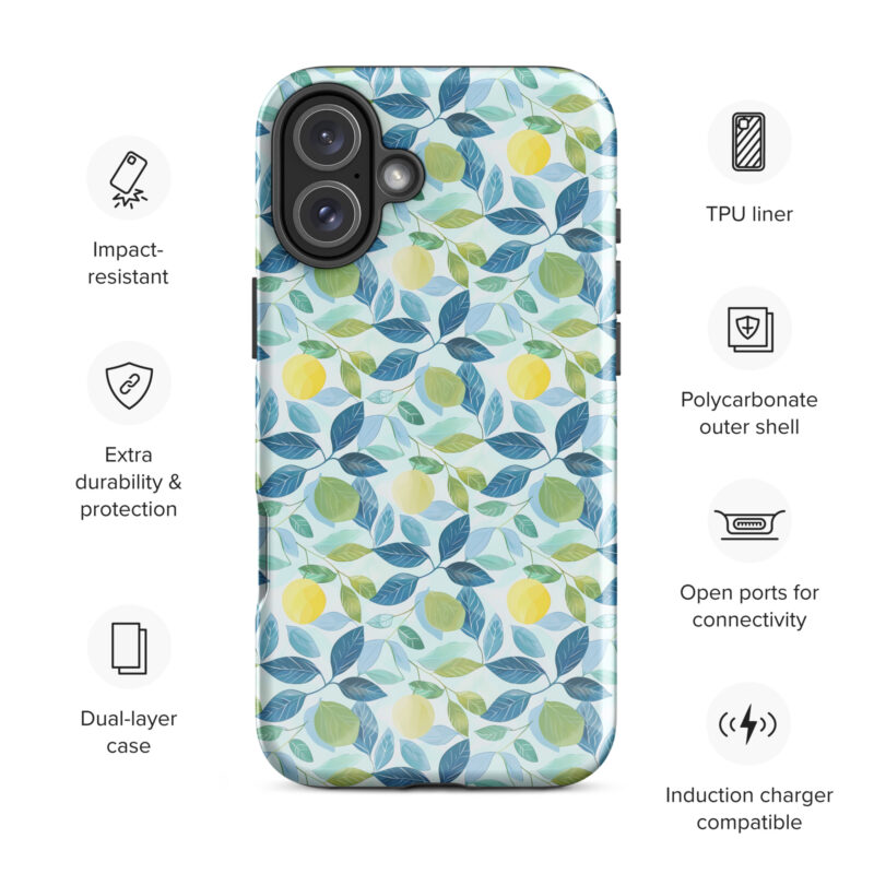 iphone-16-plus. iPhone cases with cute lemon design.