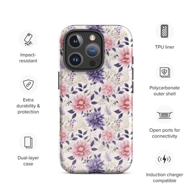 iphone-16-pro. iPhone cases with cute floral design.