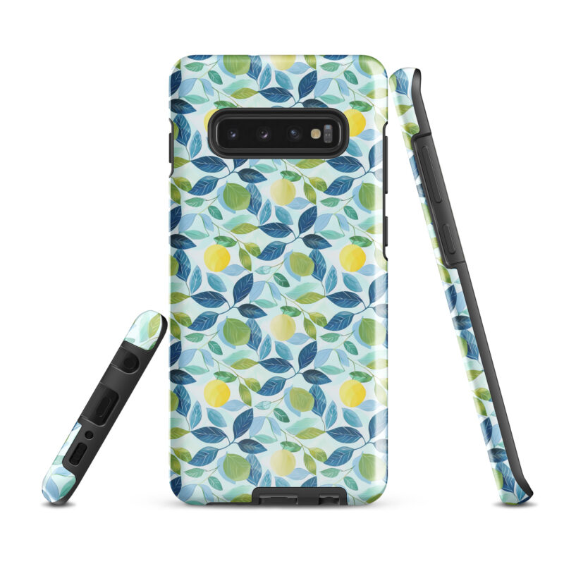 samsung-galaxy-s10-plus. Samsung phone case. Cute phone cases with lemon design.
