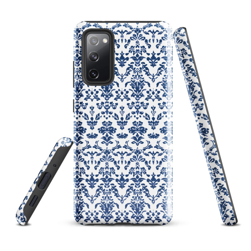 samsung-galaxy-s20-fe. Samsung phone case. Cute phone cases with blue floral print
