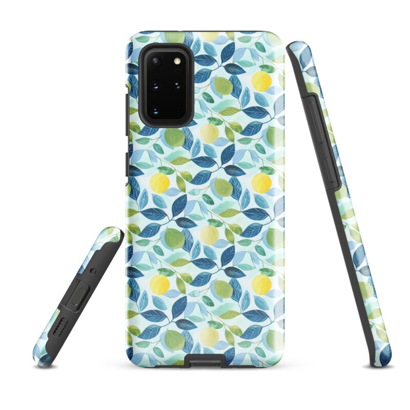 samsung-galaxy-s20-plus. Samsung phone case. Cute phone cases with lemon design.