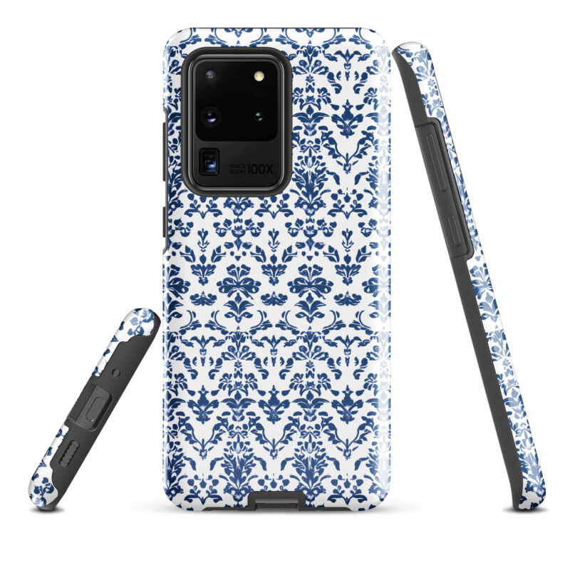samsung-galaxy-s20-ultra. Samsung phone case. Cute phone cases with blue floral print.