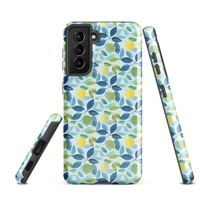 samsung-galaxy-s21-fe. Samsung phone case with cute lemon design.