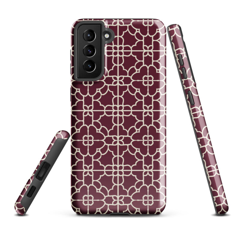 samsung-galaxy-s21-plus. Cute phone cases for Samsung phones with red geometric design