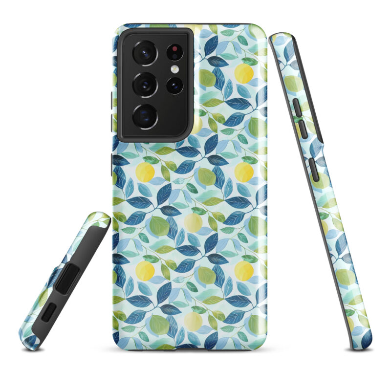 samsung-galaxy-s21-ultra. Samsung phone case with cute lemon print.