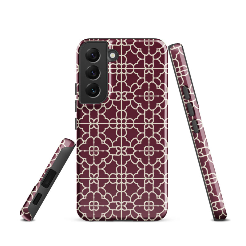 samsung-galaxy-s22. Samsung phone case. Cute phone cases with red geometric design.