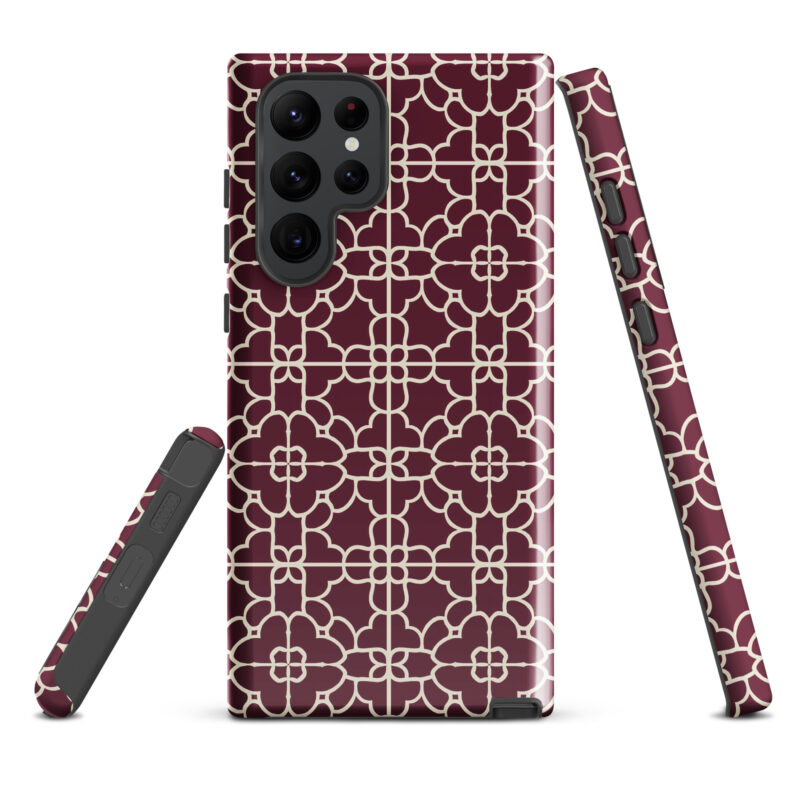 samsung-galaxy-s22-ultra. Samsung phone case with cute red geometric design