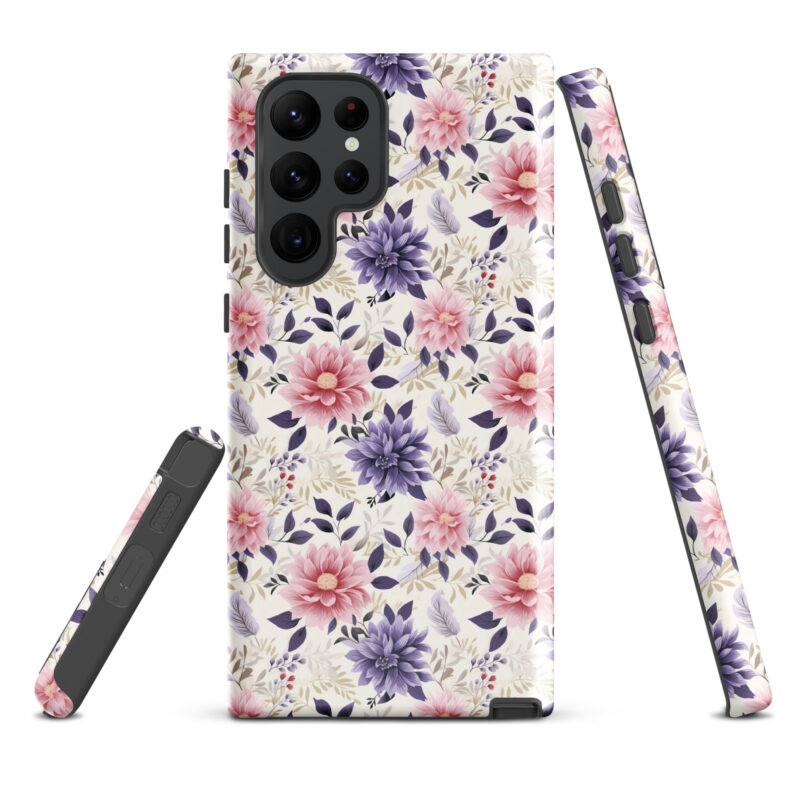 samsung-galaxy-s22-ultra. Samsung phone case with cute floral design.