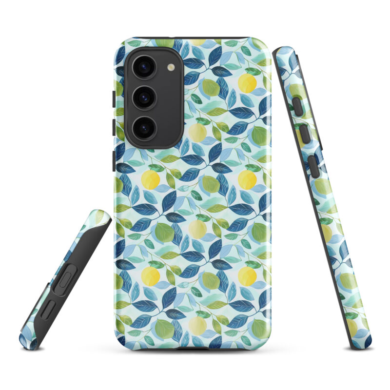 samsung-galaxy-s23-plus. Samsung phone case with cute lemon design.