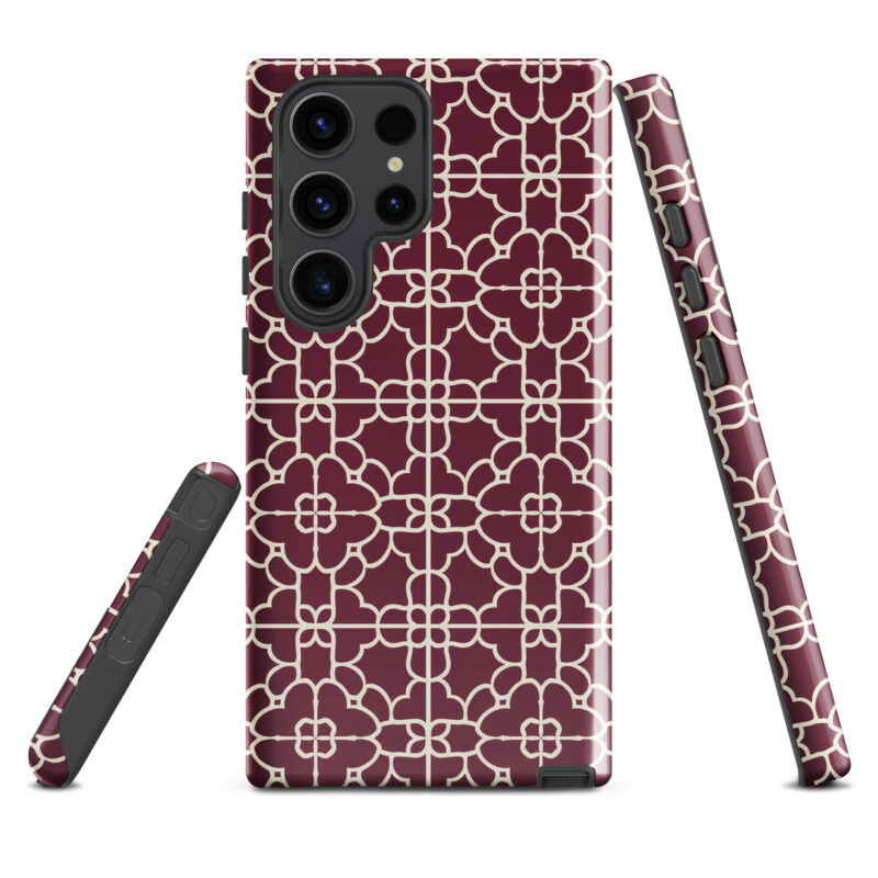 samsung-galaxy-s23-ultra. Cute phone cases for Samsung phones with red geometric design