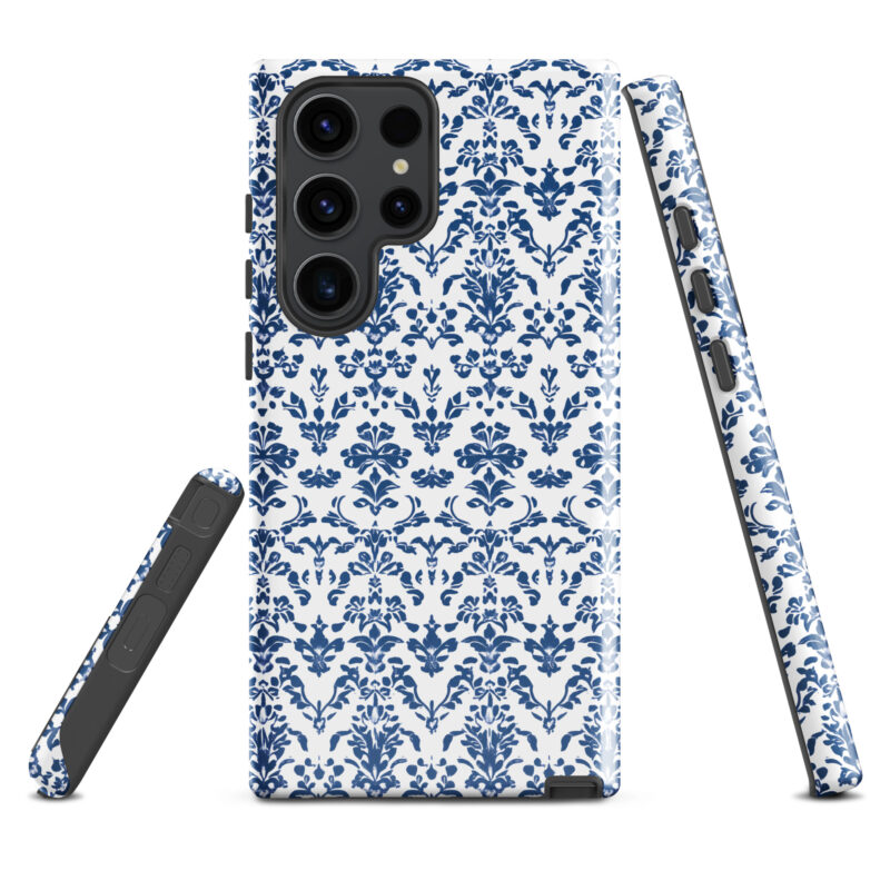samsung-galaxy-s23-ultra. Samsung phone case . Cute phone cases with blue floral print design
