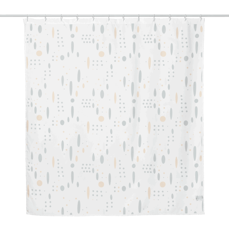 Modern Dot Symphony Shower Curtain - Back View