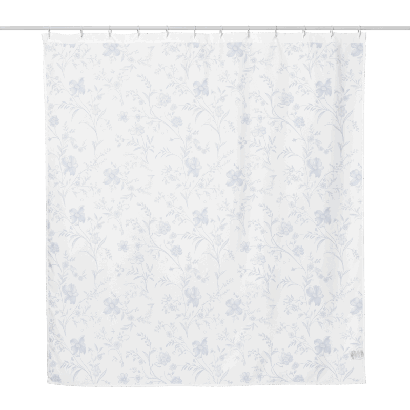 French Floral Charm Shower Curtain - Back View