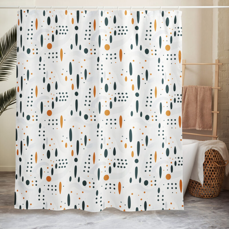 Modern Dot Symphony Shower Curtain - Front View