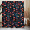 Midnight Berry Blooms Shower Curtain - Front View