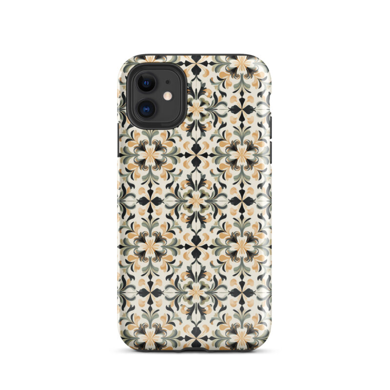 iphone-11. iPhone cases with cute golden floral design.