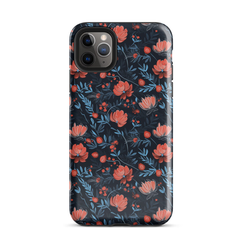iphone-11-pro-max. iPhone cases with chic floral berry design.
