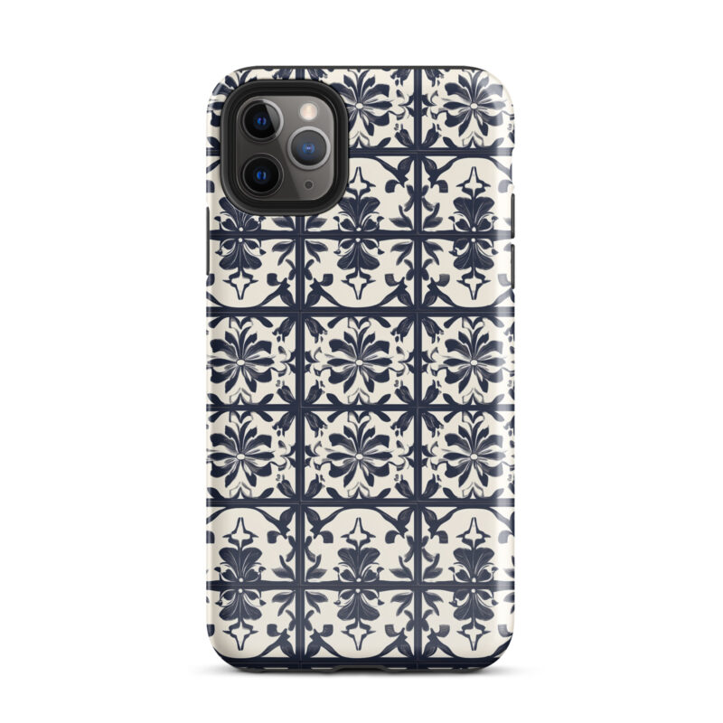 iphone-11-pro-max. iPhone cases with cute bloom tile design.