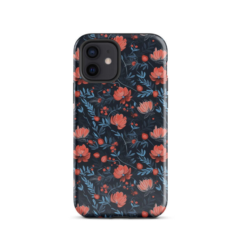 iphone-12. iPhone cases with cute floral berry design.