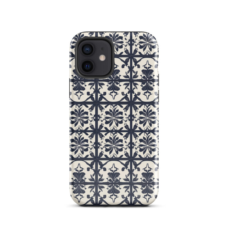iphone-12. iPhone cases with cute bloom tile design.