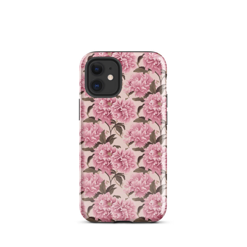 iphone-12-mini. iPhone cases with cute pink floral design.