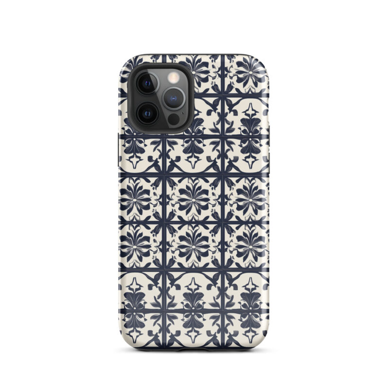 iphone-12-pro. iPhone cases with cute bloom tile design.
