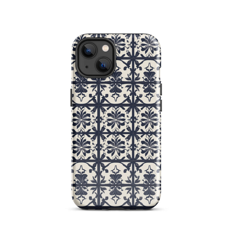 iphone-13. iPhone cases with cute bloom tiles design.