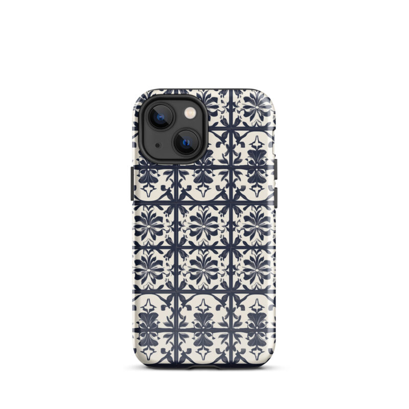iphone-13-mini. iPhone cases with cute bloom tile design.
