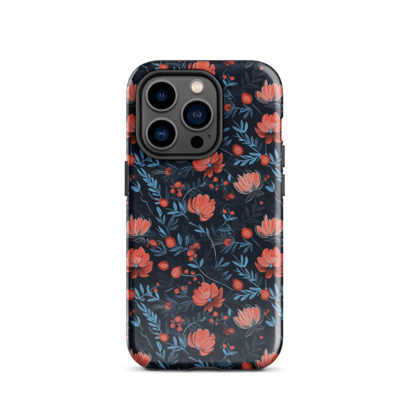 iphone-14-pro. iPhone cases with cute floral berry design.