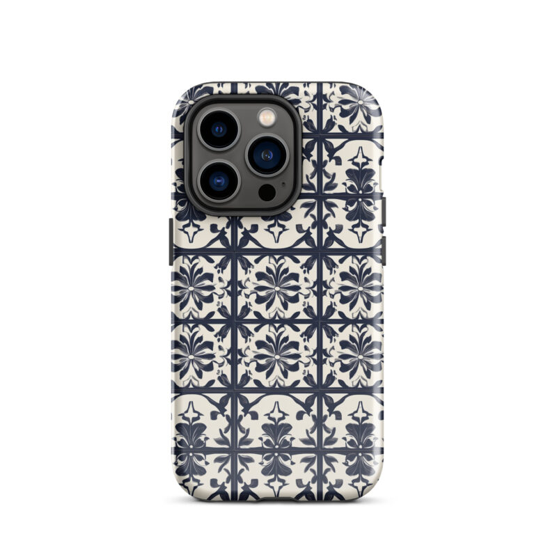 iphone-14-pro. iPhone cases with cute chic bloom tile pattern.